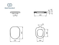 MEDIDAS ASIENTO Y TAPA INODORO TONIC IDEAL STANDARD